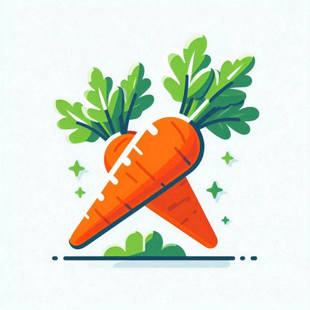 Carrot vector illustration. Flat design. Vegetarian food icon.のイラスト素材