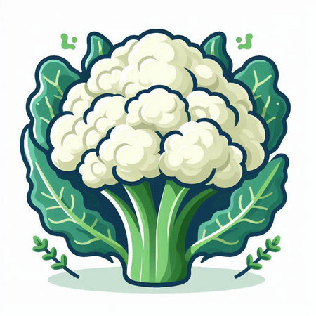 Cauliflower isolated on white background. Cauliflower vector illustrationのイラスト素材