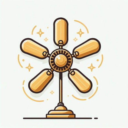 Ceiling fan icon. Vector illustration of electric fan isolated on white background.のイラスト素材