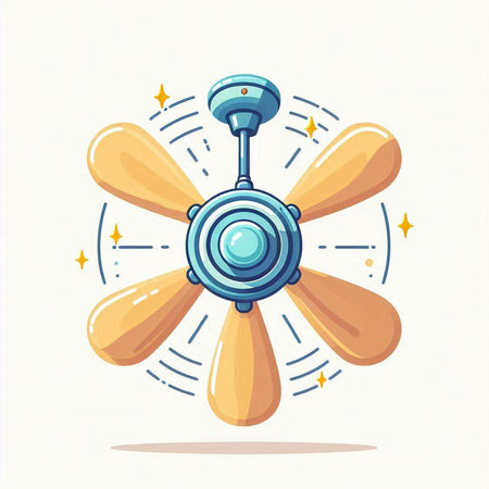 Ceiling fan icon. Vector illustration isolated on white background.のイラスト素材