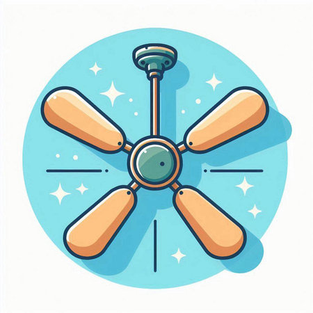 Ceiling fan icon, vector illustration. Flat design style.のイラスト素材