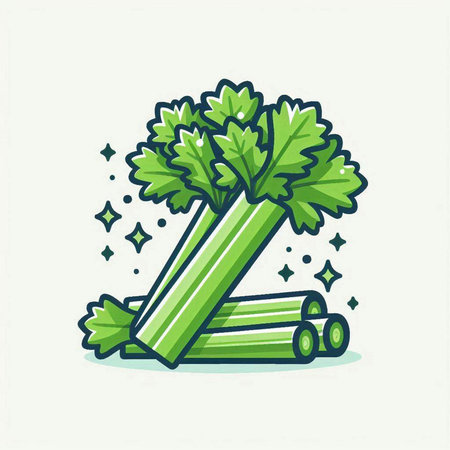 Celery icon. Vector illustration of celery on white background.のイラスト素材