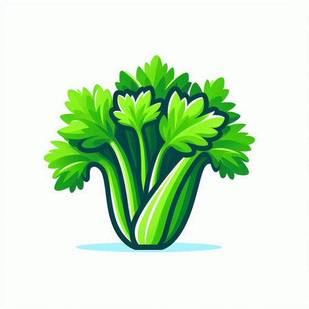 Fresh green parsley isolated on a white background. Vector illustration.のイラスト素材