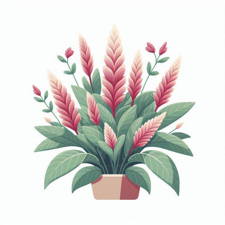 Plant in pot isolated on a white background. Vector illustration.のイラスト素材