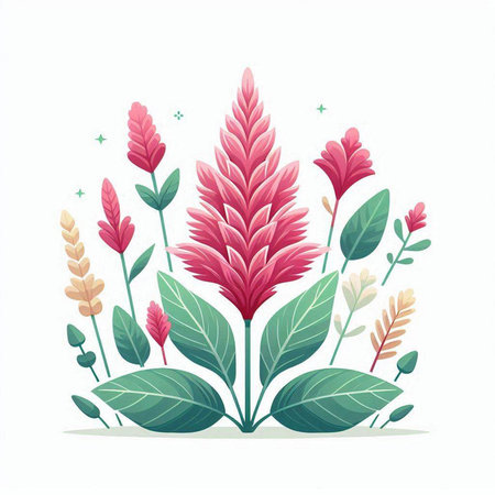 Flower vector illustration on white background. Decorative floral elements.のイラスト素材
