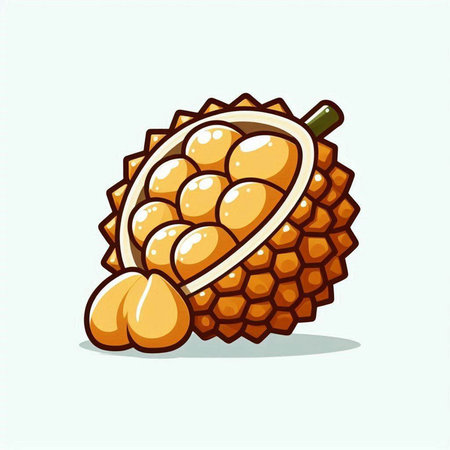 Lychee fruit icon isolated on white background. Vector illustration.のイラスト素材
