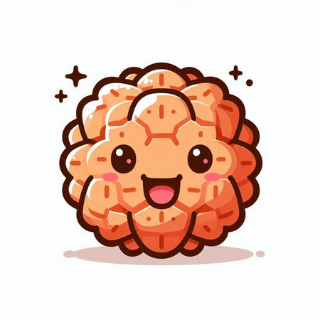 Cute cartoon cookie isolated on white background. Vector Illustration.のイラスト素材