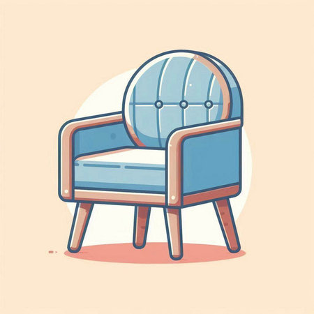 Comfortable armchair. Vector illustration in a flat style on a light background.のイラスト素材