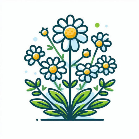 Chamomile icon. Chamomile flower vector illustration.のイラスト素材