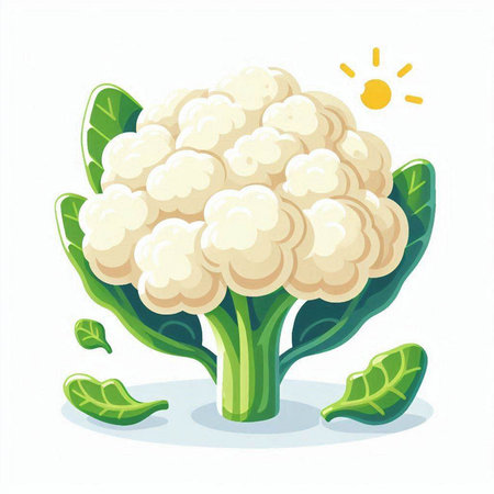 Cauliflower vector illustration. Cauliflower isolated on white background. Cauliflower vector illustration. Cauliflower vector illustrationのイラスト素材