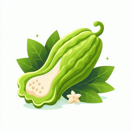 Chayote isolated on white background. Vector illustration of chayote.のイラスト素材