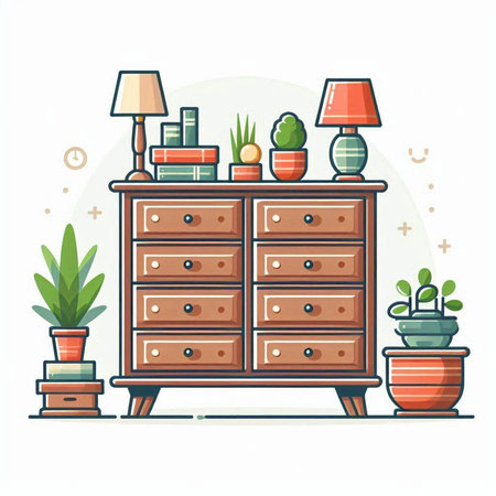 Furniture vector illustration. Furniture and interior design concept.のイラスト素材