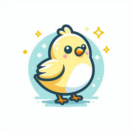 Cute little chick isolated on white background. Vector cartoon illustration.のイラスト素材
