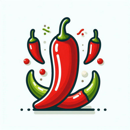 Hot chili pepper vector illustration. Hand drawn doodle style.のイラスト素材