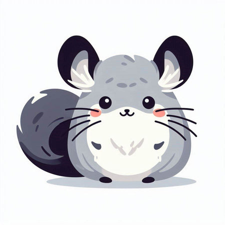 Cute chinchilla. Vector illustration in a flat style.のイラスト素材