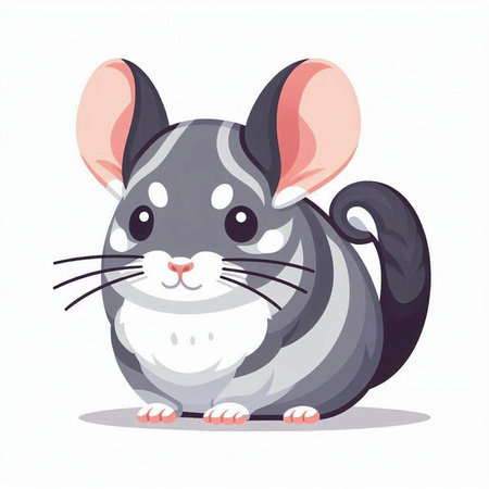 Cute cartoon mouse on white background. Vector illustration for your design.のイラスト素材