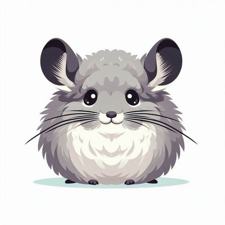 Gray chinchilla on a white background. Vector illustration for your designのイラスト素材