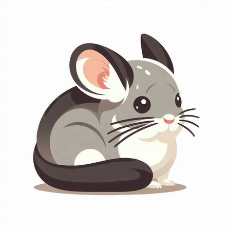 Cute little mouse isolated on a white background. Vector illustration.のイラスト素材