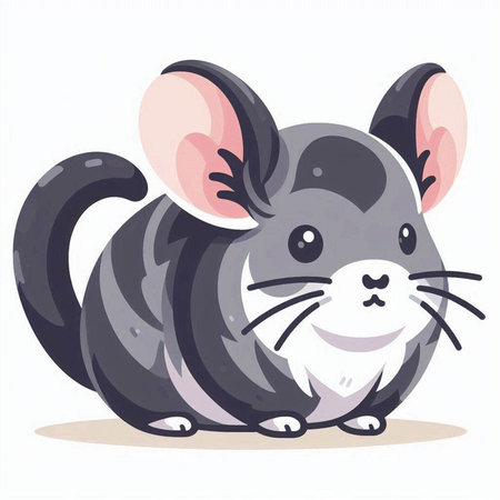 Cute cartoon mouse. Vector illustration isolated on a white background.のイラスト素材