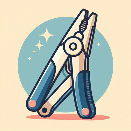 Vector illustration of a pair of clothespins on a light background.のイラスト素材