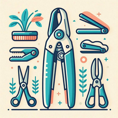 Vector illustration of a set of tools for manicure and pedicure.のイラスト素材