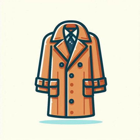Fashionable man's coat. Vector illustration in flat style.のイラスト素材