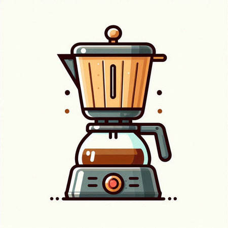 Coffee maker icon. Vector illustration of a coffee maker.のイラスト素材