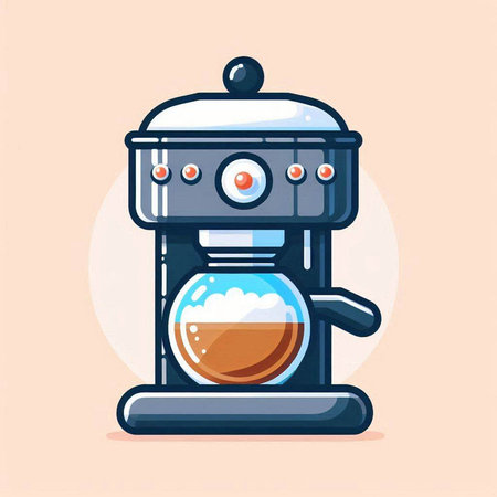 Coffee machine vector illustration. Cartoon style. Coffee concept.のイラスト素材