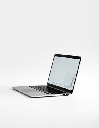 Laptop computer isolated on a white background. 3d rendering.