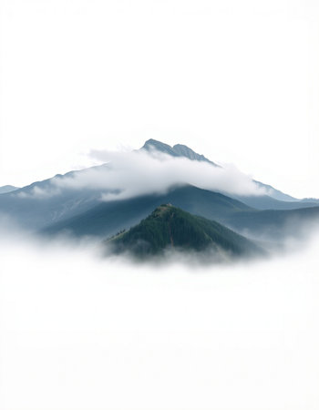 Mountains in the clouds. Carpathians, Ukraine, Europe