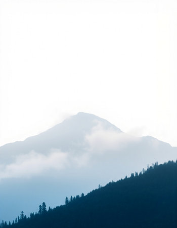 Silhouette of mountains and forest on the background of the sky
