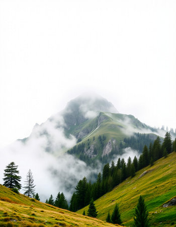 mountain landscape in the italian alps in a cloudy day