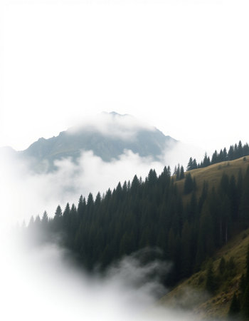 Mountain landscape in the clouds. Caucasus, Abkhazia