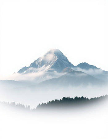 Mountain with fog in the morning.