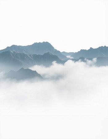 mountains and fog in the morning, beautiful photo digital picture.