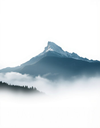 Mountains in the fog. Caucasus, Georgia, Europe. Beauty world.の写真素材