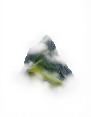 Mountain landscape in the clouds. Caucasus, Dombay.