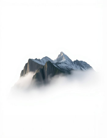 Mountains in the clouds on a foggy day. Caucasus, Russiaの写真素材