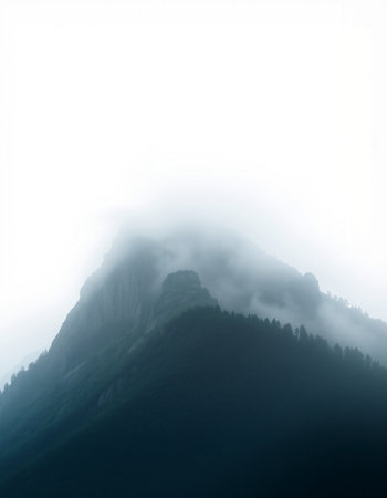 Mountains in the fog, Pyrenees, Huesca, Aragon, Spain