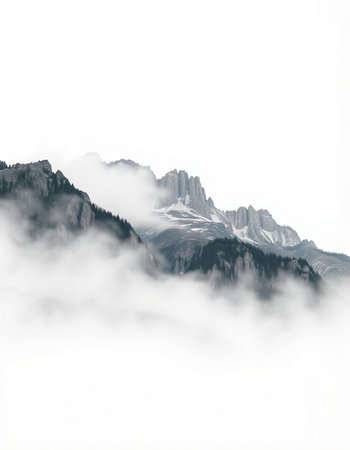 Mountains in the clouds. Dolomites, South Tyrol, Italy