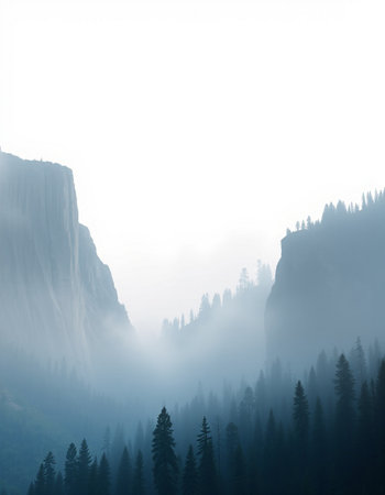 Morning fog in the Yosemite Valley, Yosemite National Park, California, USA