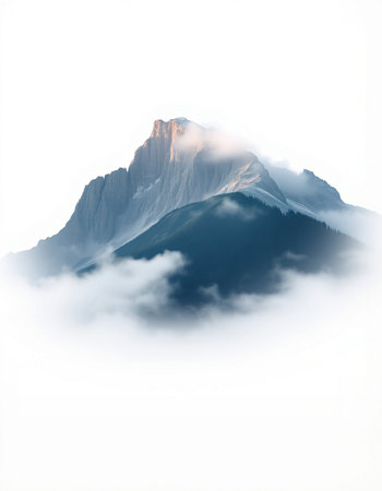 mountains in the clouds on a foggy day, nature series