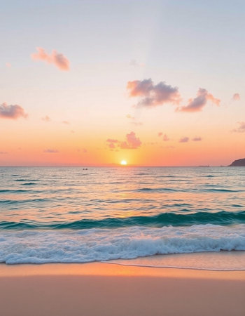 Beautiful sunset on the beach. Sea and sky. Background.