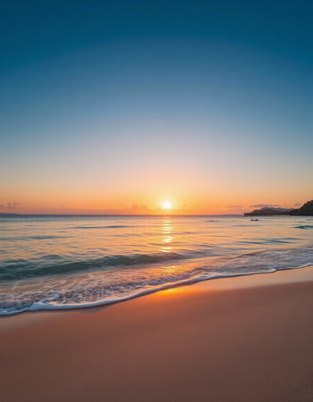 Sunset on the beach. Beautiful sunset on the beach. Seascape.