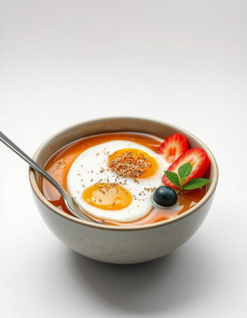 Fresh berries in a bowl on a white background
