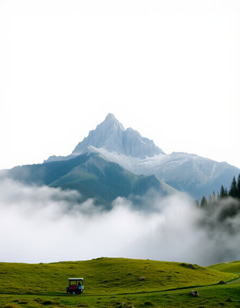 Mountains in the clouds.