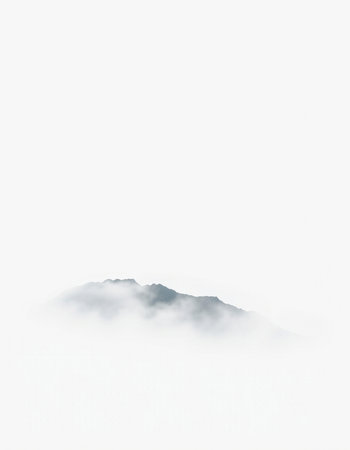 mountain in the fog on a cloudy day, beautiful photo digital picture