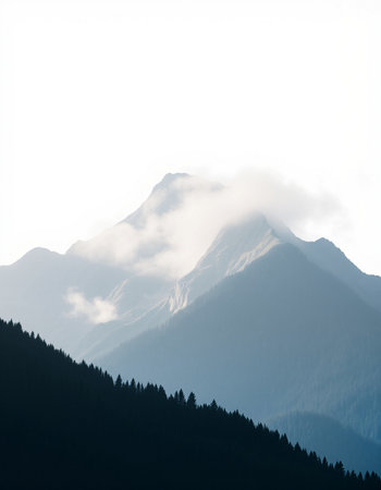 Mountains in the clouds. Caucasus, Dombay, Russia