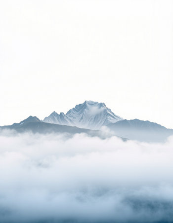 Mountain peak in clouds.の写真素材