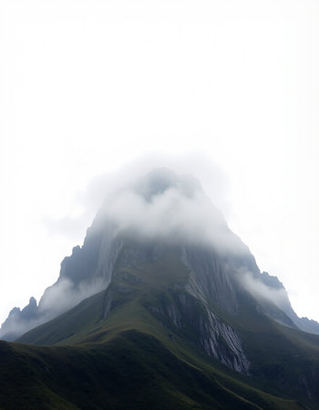 Mountain landscape with clouds on the sky. Caucasus, Russia.